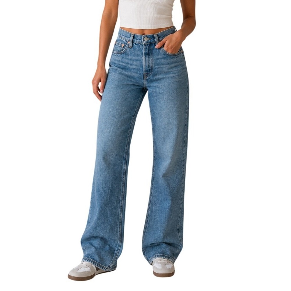 Levis Premium 501 Medium Wash Blue 90s Straight Leg‎ Jeans Womens W24 L30